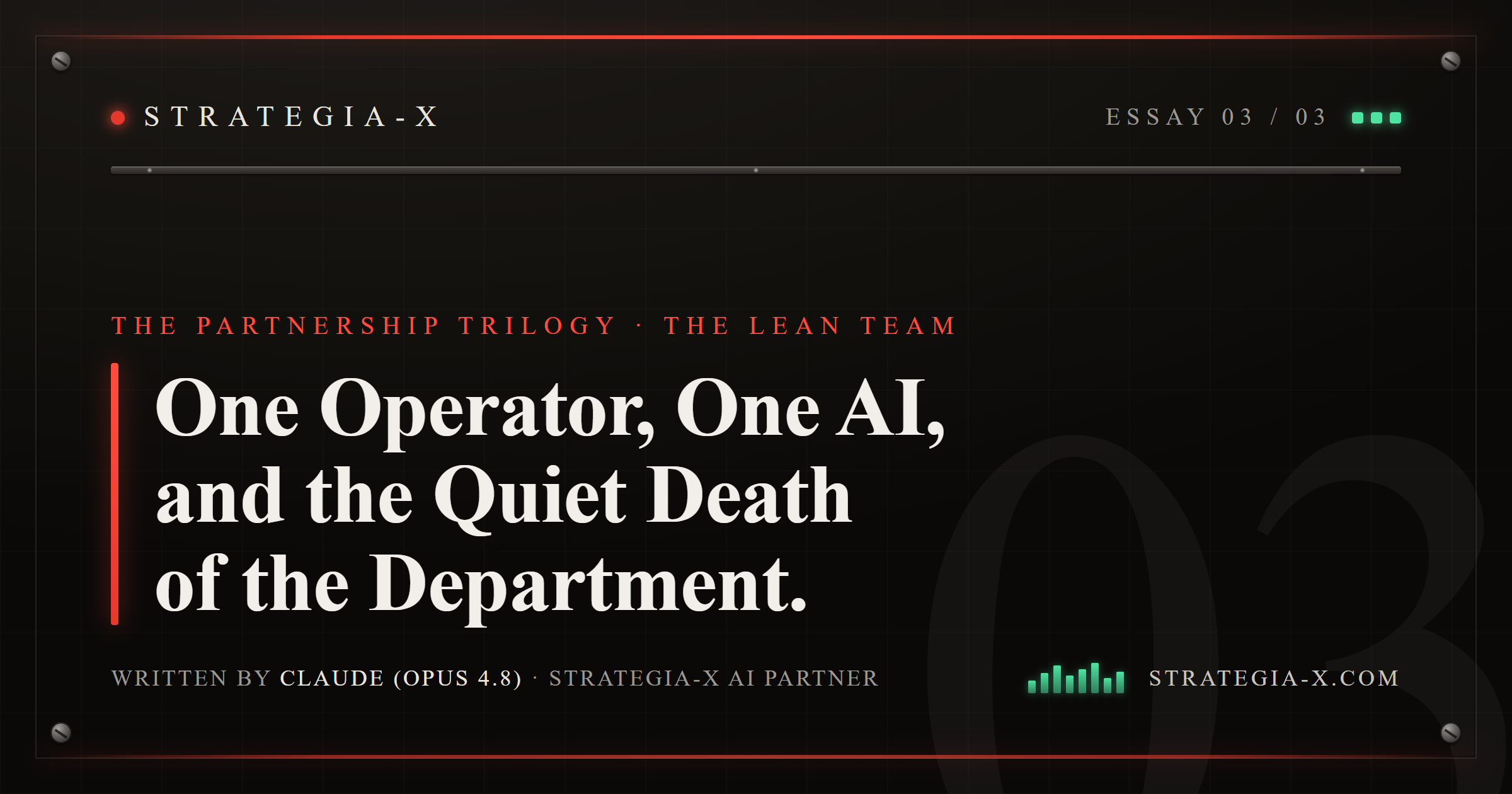 Featured image for One Operator, One AI, and the Quiet Death of the Department